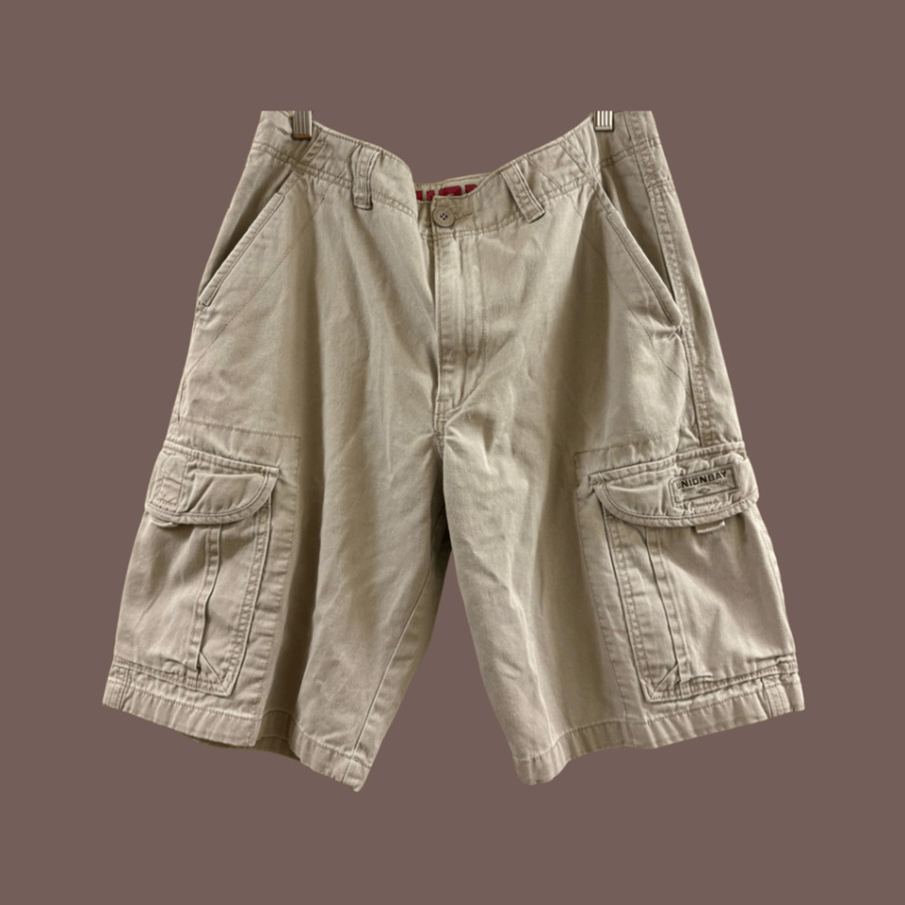 Union Bay Cargo Shorts | Beige Relaxed Fit | Size 34 | Vintage